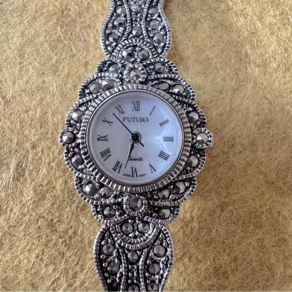 Jewelry - Futura Quartz Marcasite Silver Watch